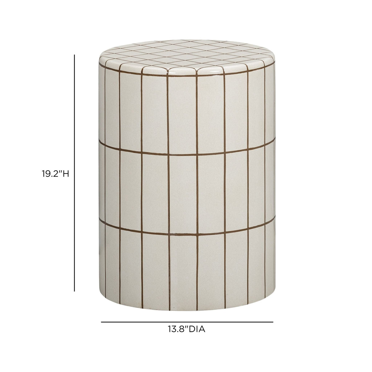 Tatiana round concrete table in ochre finish front view