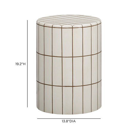 Tatiana round concrete table in ochre finish front view