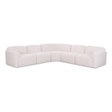 Gorge modular sectional sofa cream fabric texture and tailored seam craftsmanship detail