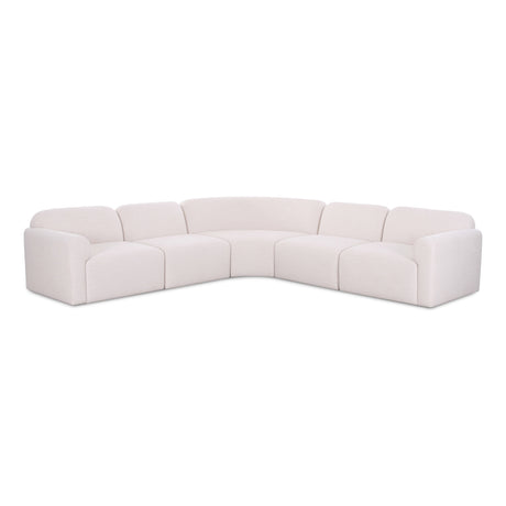 Gorge modular sectional sofa cream fabric texture and tailored seam craftsmanship detail