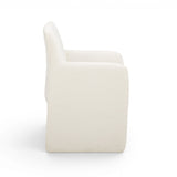 Crawley dining chair side profile displaying wide sculptural base and backrest