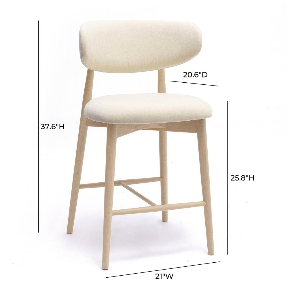 Zinea Performance Textured Velvet Counter Stool dimensions