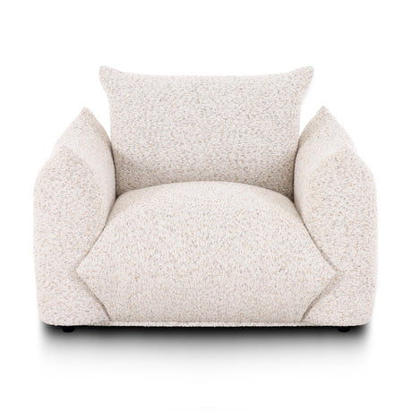 Saint Tropez Nubby Fabric Armchair in Sand - View 3