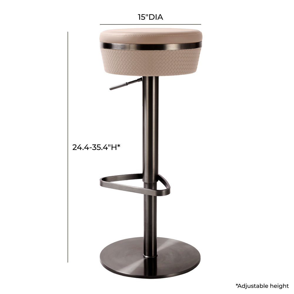 Astro Woven Performance Vegan Leather Adjustable Stool dimensions