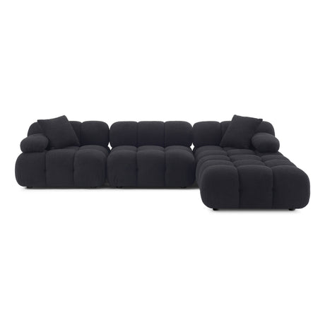 Calliope modular sectional corner piece rear angled view showing seamless upholstery