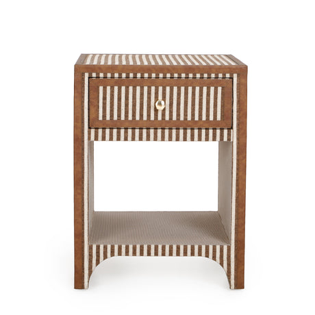 Kora 18" Cotton Jute 1-Drawer Contract-Grade Nightstand - View 1