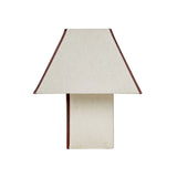 Josephine pyramid table lamp with soft fabric shade and black contrast piping detail
