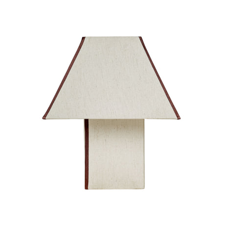 Josephine pyramid table lamp with soft fabric shade and black contrast piping detail