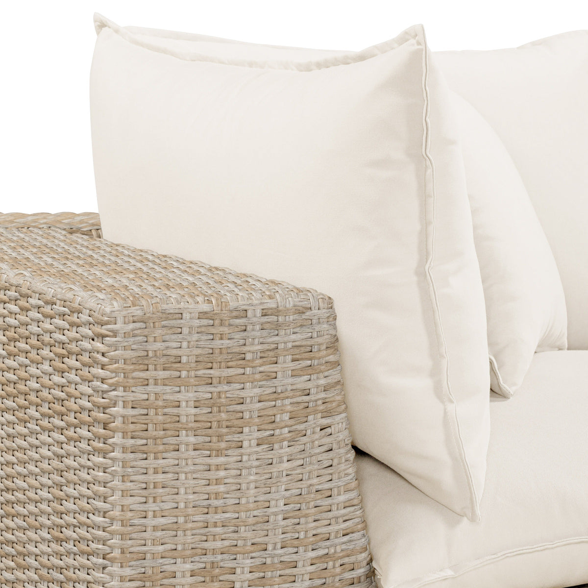 Cali outdoor sofa performance fabric cushion close up texture