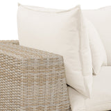 Cali outdoor sofa performance fabric cushion close up texture