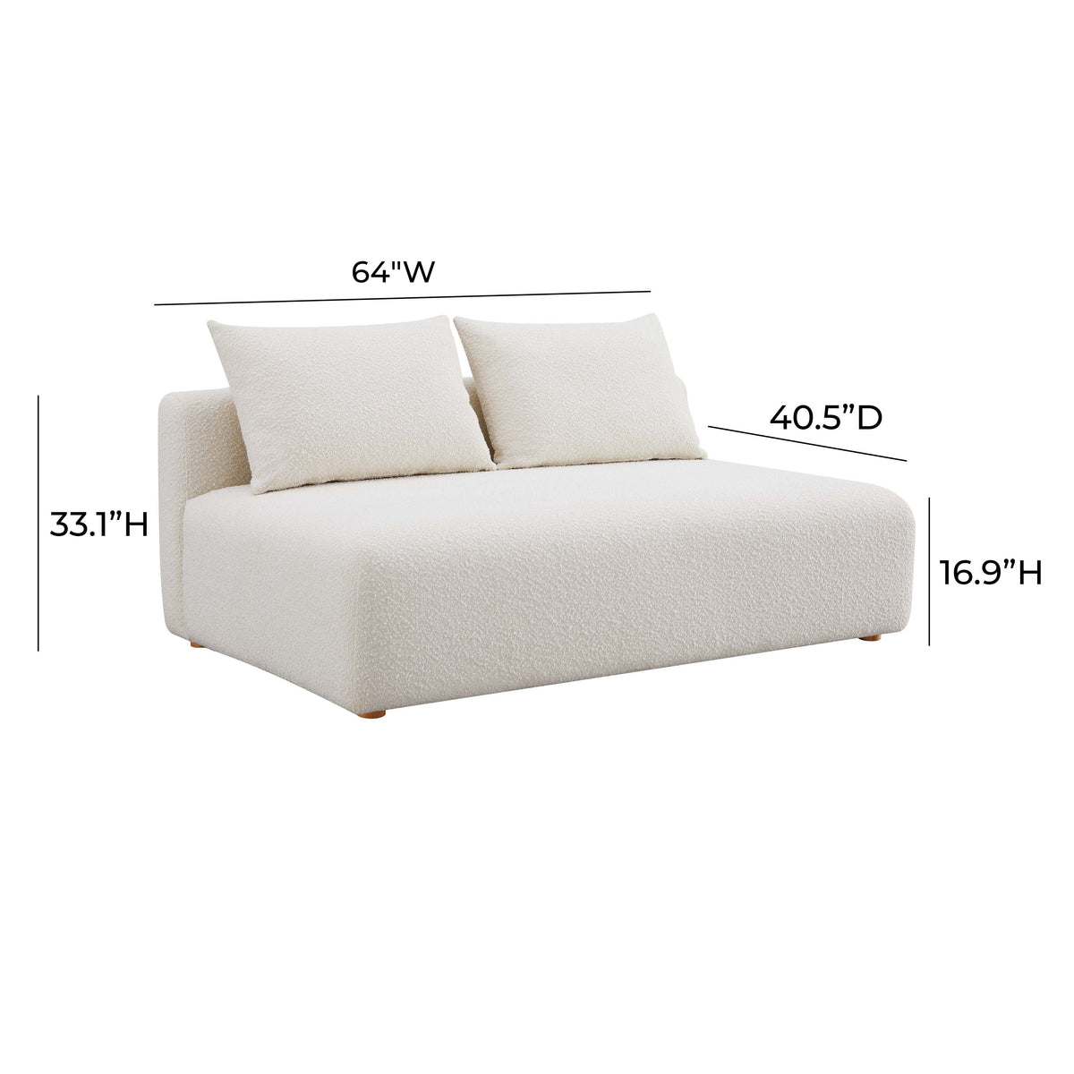 Hangover 64" Armless Loveseat - View 5