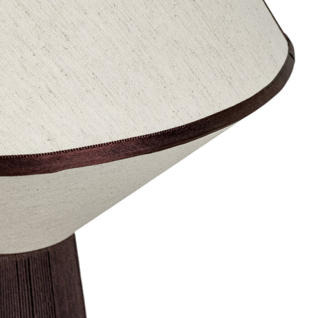 Close-up detail of contrast edge piping on fabric shade of Josephine table lamp