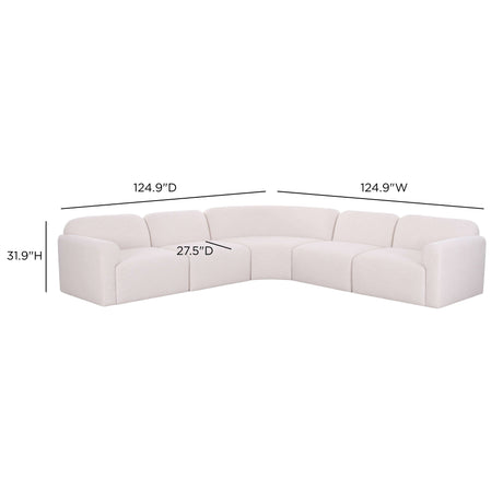 Overhead angle of Gorge 5-piece modular sectional showing deep seating cushions