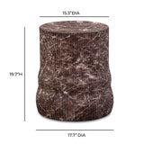 Cilla Red Faux Levanto Marble Indoor/Outdoor Concrete Side Table - View 5