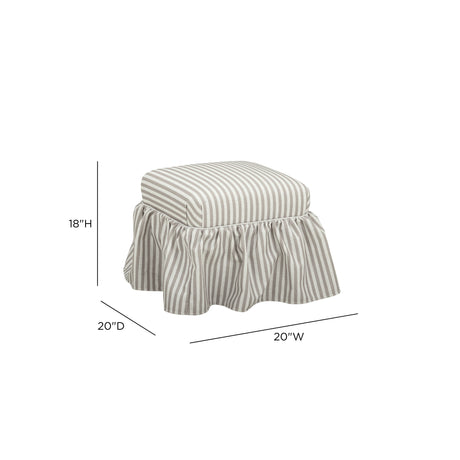 Gertrude Performance Linen Skirted Ottoman - View 13
