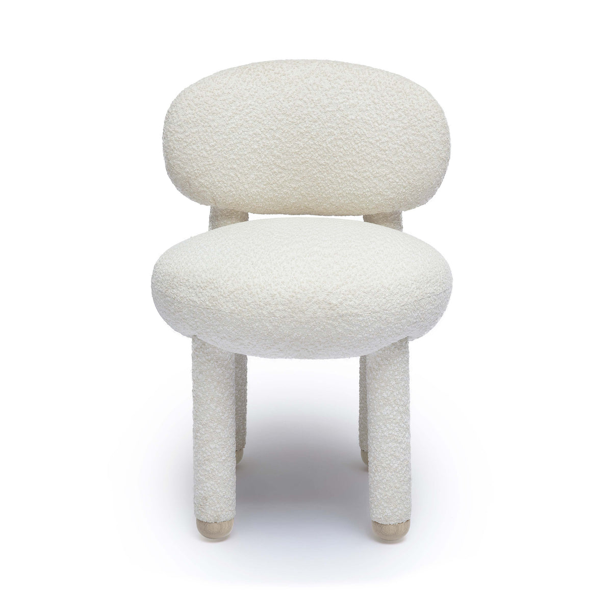 Manu Performance Fabric Side Chair angled rear perspective showing monolithic structure