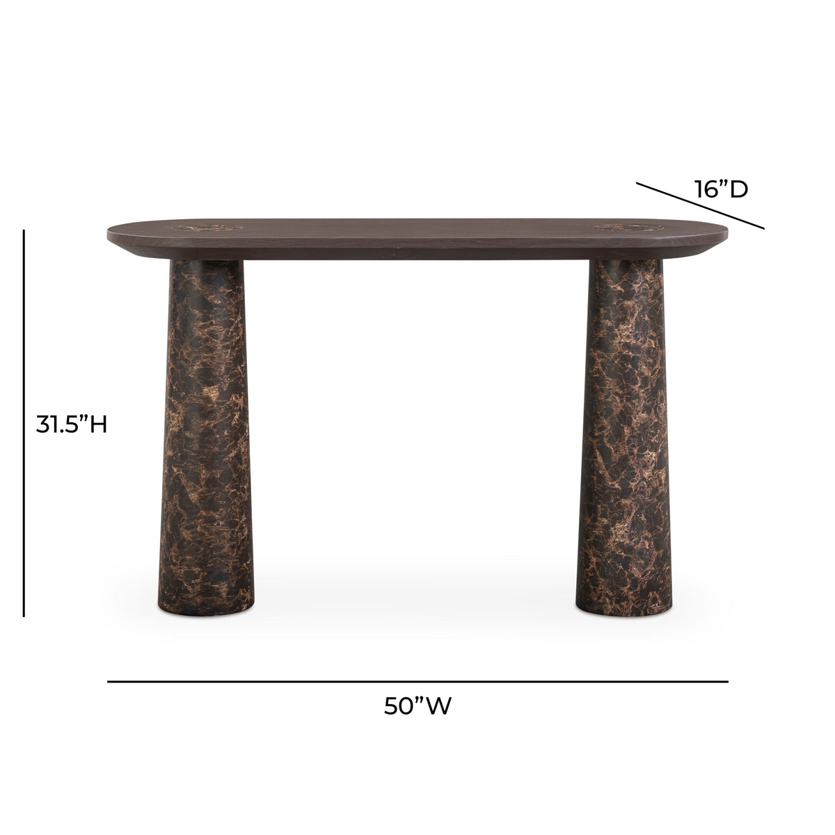 Braya 50" Faux Emperador Marble Console Table - View 6