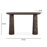Braya 50" Faux Emperador Marble Console Table - View 6