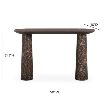 Braya 50" Faux Emperador Marble Console Table - View 6