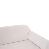 Gorge cream performance fabric loveseat side angle emphasizing seat depth and low profile