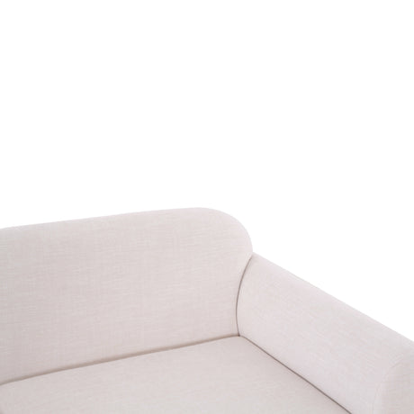 Gorge cream performance fabric loveseat side angle emphasizing seat depth and low profile