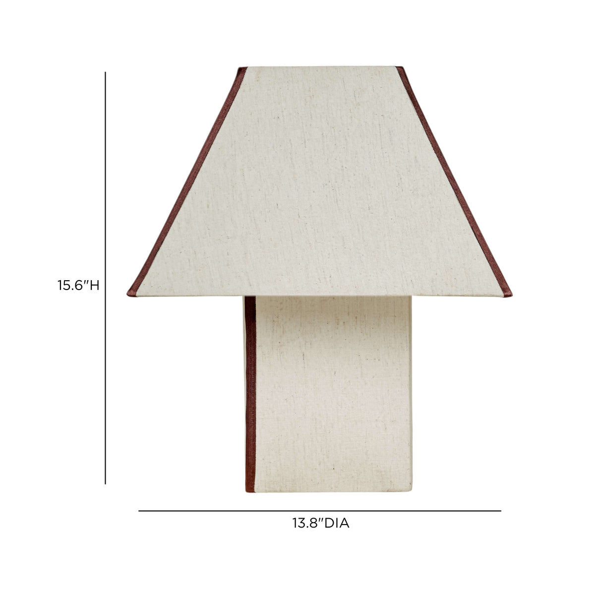 Ambient lighting display featuring the sculptural pyramid fabric table lamp
