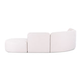 Angle view of the low-profile 5-piece modular euro sectional with deep cushions