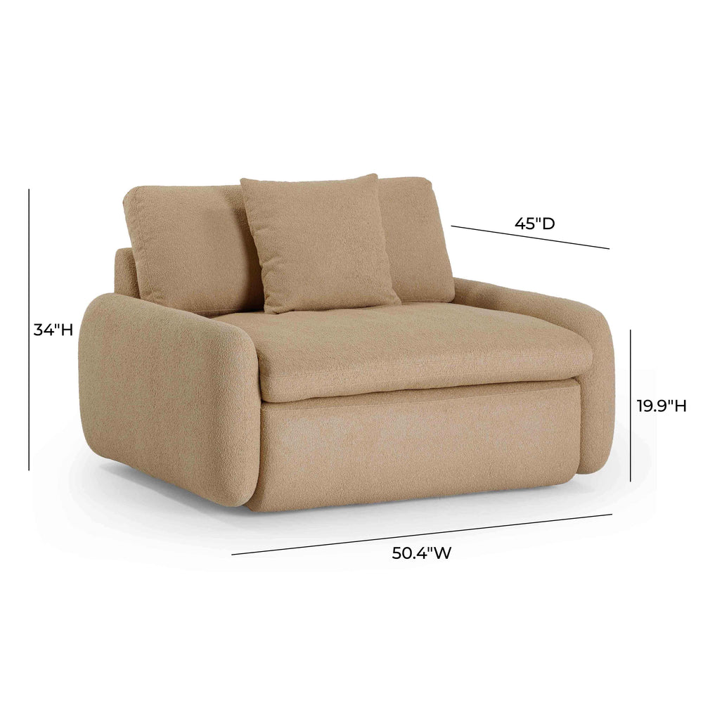 Rachelle Tan Boucle Lounge Chair dimensions