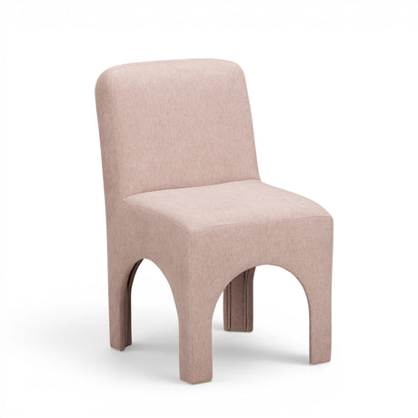 Tomlin Performance Chenille Dining Chair in Light Pink back perspective