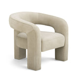 Malone Distressed Textured Velvet Accent Chair front elevation view