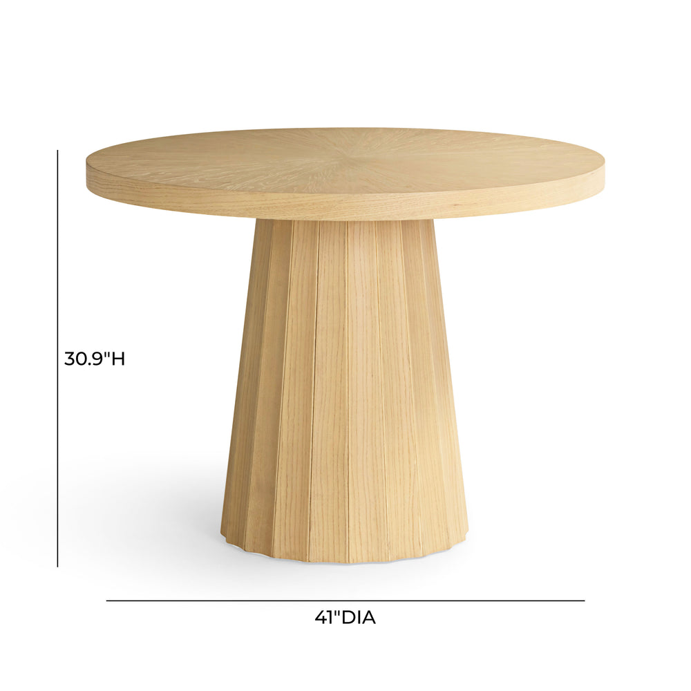 Meri Natural Round Dining Table (41"-56") dimensions