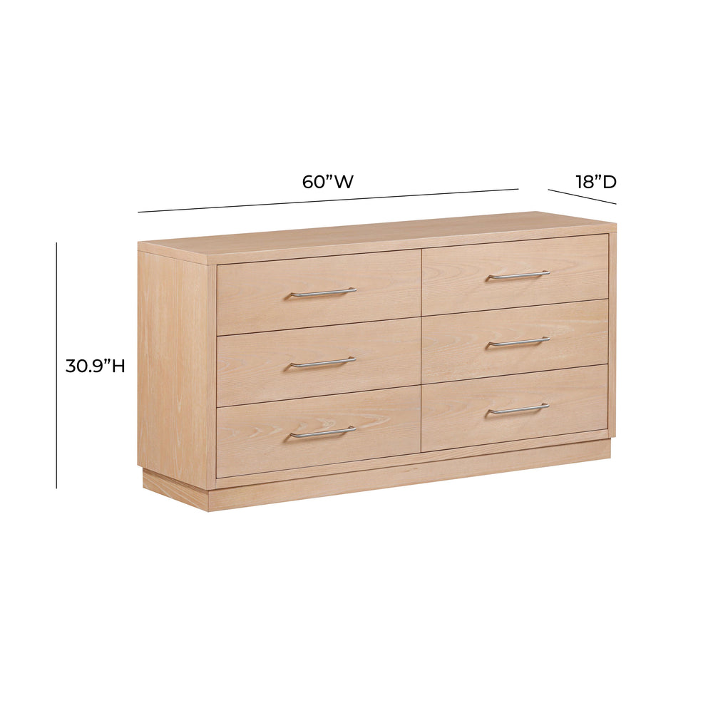 Marlow 6-Drawer Wood Dresser dimensions