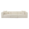 Close-up of cushion connection and seamless modular sofa joinery