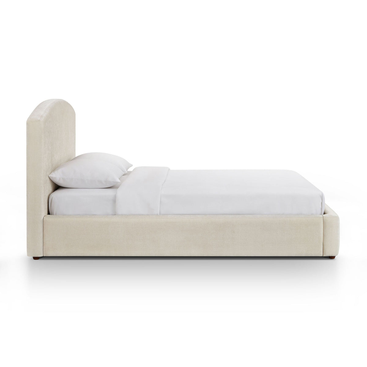 Side profile of Leah 48-inch platform bed frame showing rail construction