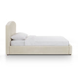 Side profile of Leah 48-inch platform bed frame showing rail construction