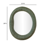 Orpheus 22"X28" Ribbed Forest Green Fiberglass Thick Wall Mirror - View 6