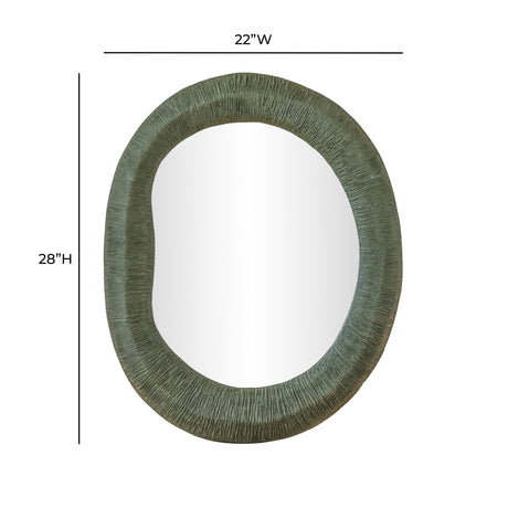 Orpheus 22"X28" Ribbed Forest Green Fiberglass Thick Wall Mirror - View 6