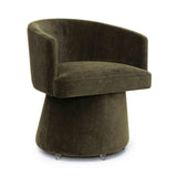 Kristen Rolling Desk Chair in Pink curved barrel back view