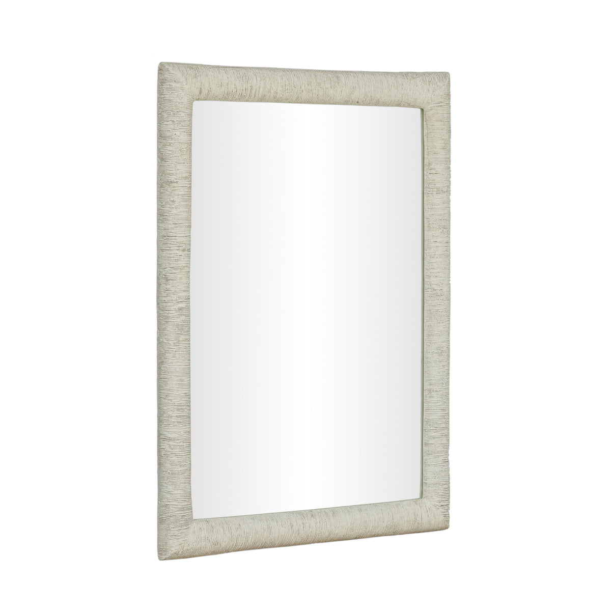 Orpheus 34"X47" Ribbed Faux Stone Rectangular Wall Mirror - View 3