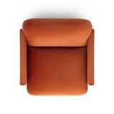 Azalea Performance Velvet Accent Chair positioned in a reading nook environment