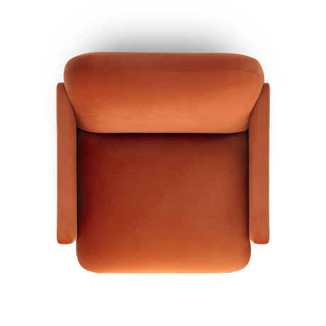 Azalea Performance Velvet Accent Chair positioned in a reading nook environment