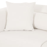 Tarra modular sofa back angle showcasing low-profile tailored silhouette