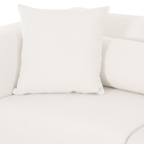 Tarra modular sofa back angle showcasing low-profile tailored silhouette