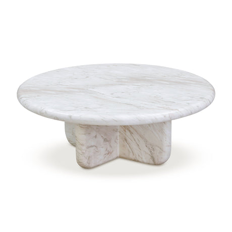 Juju Faux Marble Indoor/Outdoor Round Coffee Table (24"-32") - View 22