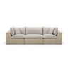 Cali performance fabric and synthetic wicker sofa overhead angle