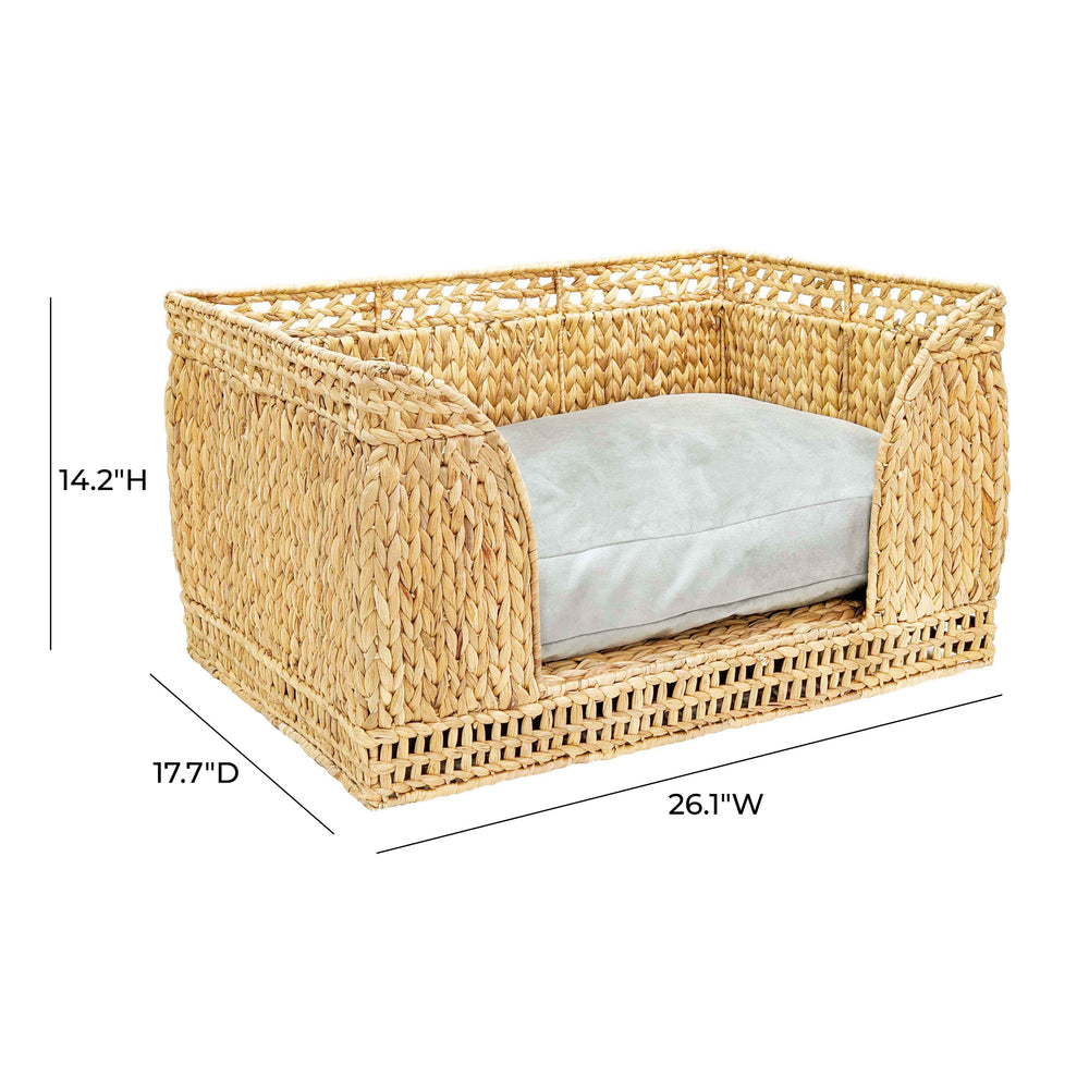 Milou Natural Rattan Small Pet Bed dimensions