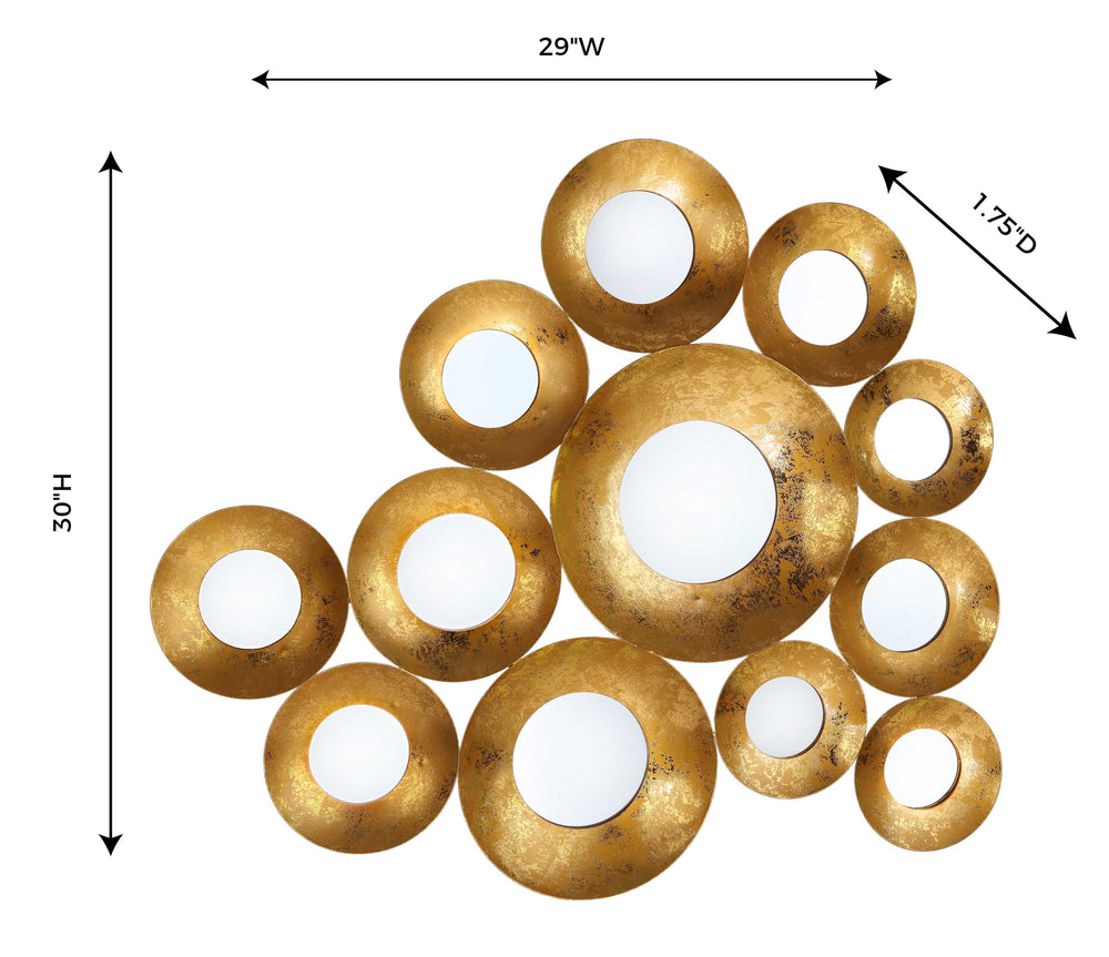 Vivid 29"X30" Gold Mirror dimensions