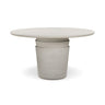 Top down perspective of the 54 inch Margot round faux plaster dining table surface