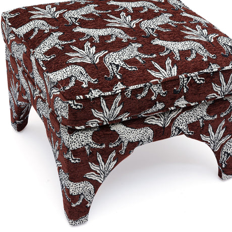 Raji Leopard Performance Jacquard Ottoman - View 5
