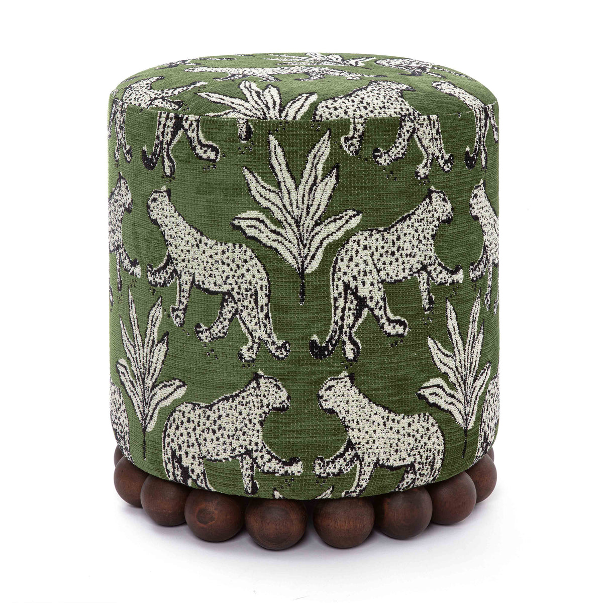 Detail view of performance fabric texture on Dex footstool